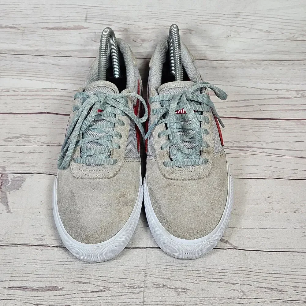 Lakai Manchester Men's Skate Shoes Gray Red US 5 Suede Mesh Lace Up